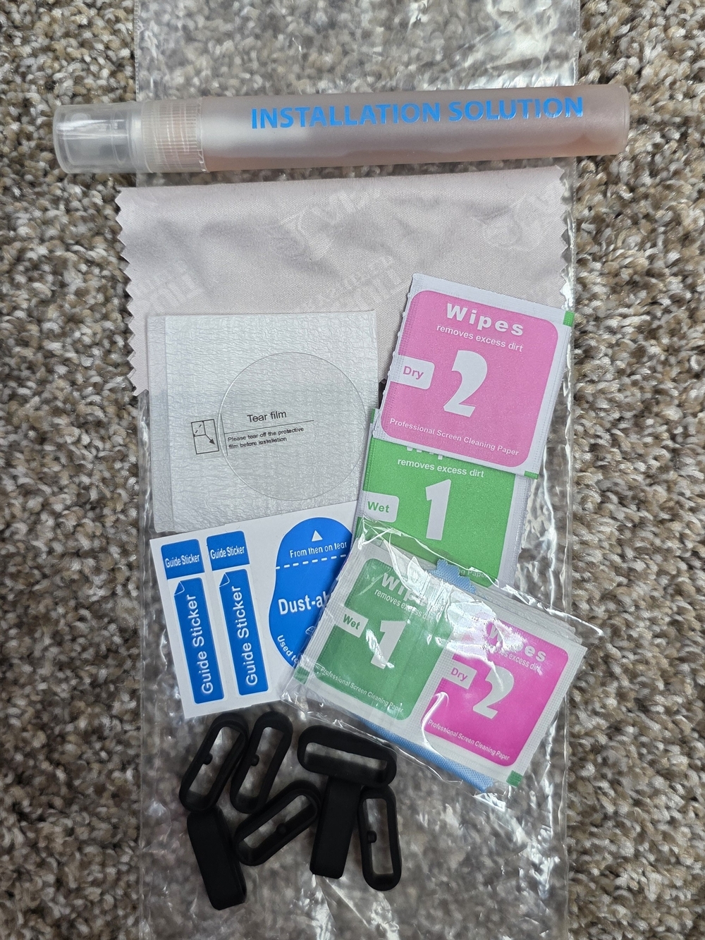 Garmin Watch Accessories- Screen Protector Kit Cleaning Wipes Band Rings